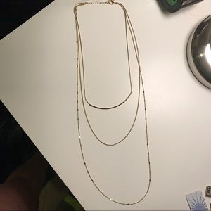 Three layer gold necklace